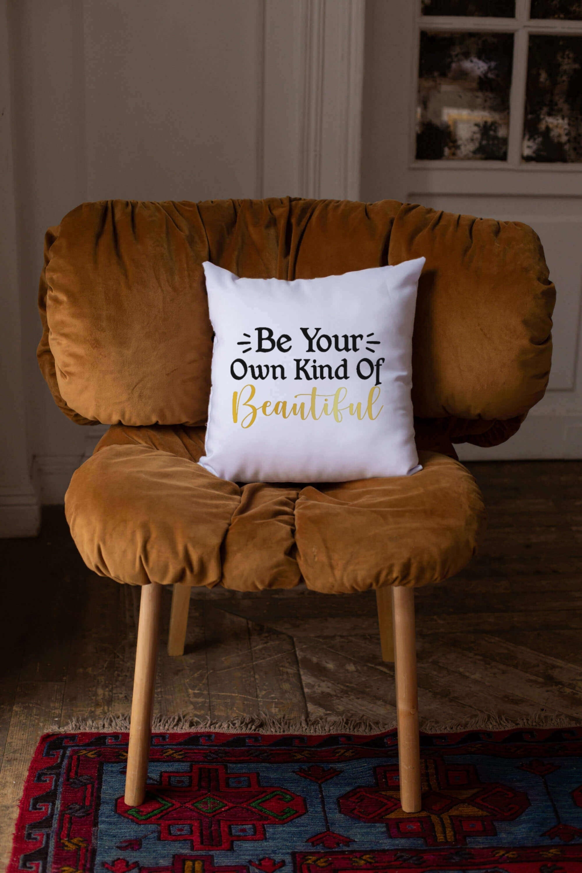 "Be Your Own Kind Of Beautiful" Spun Polyester Square Pillow